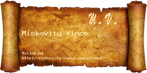 Miskovity Vince névjegykártya